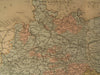 Empire of Germany Bohemia Holstein Saxony c.1870 antique engraved color map