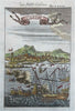Heraklion Crete Candia City View Harbor Scene Naval Combat 1686 Mallet print