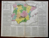 Spain & Portugal Galicia Grenada Catalonia Algarve 1820 Carey Gros & Yaeger map