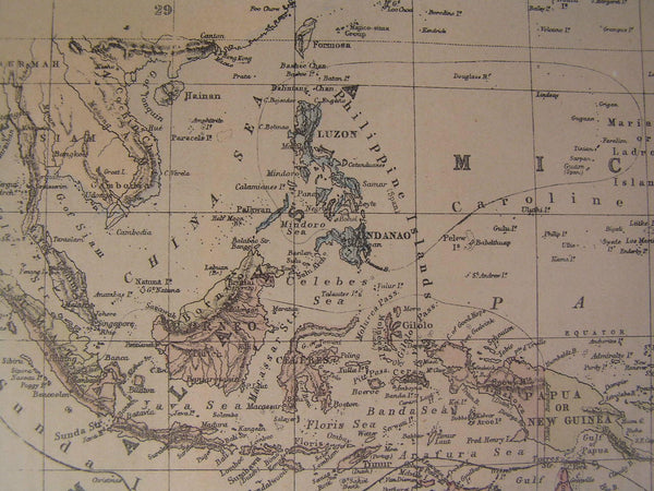 Oceania Australia Polynesia Islands 1875 Antique Hardesty Scarce Large 