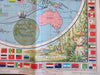 Cartoon pictorial World Map 1964 McCormick Spices promotional ornate great map