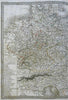 Austria-Hungary 1830 Poland Bohemia German Confederation Lapie large h color map