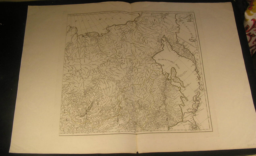 Russia in Asia Siberia Kamchatka North Japan 1820 antique mystery German map