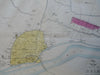 Delhi British India Palaces River Jumna c. 1856-72 Weller city plan map