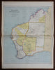 Explorers Western Australia South Australia 1914 Philip scarce large detail map