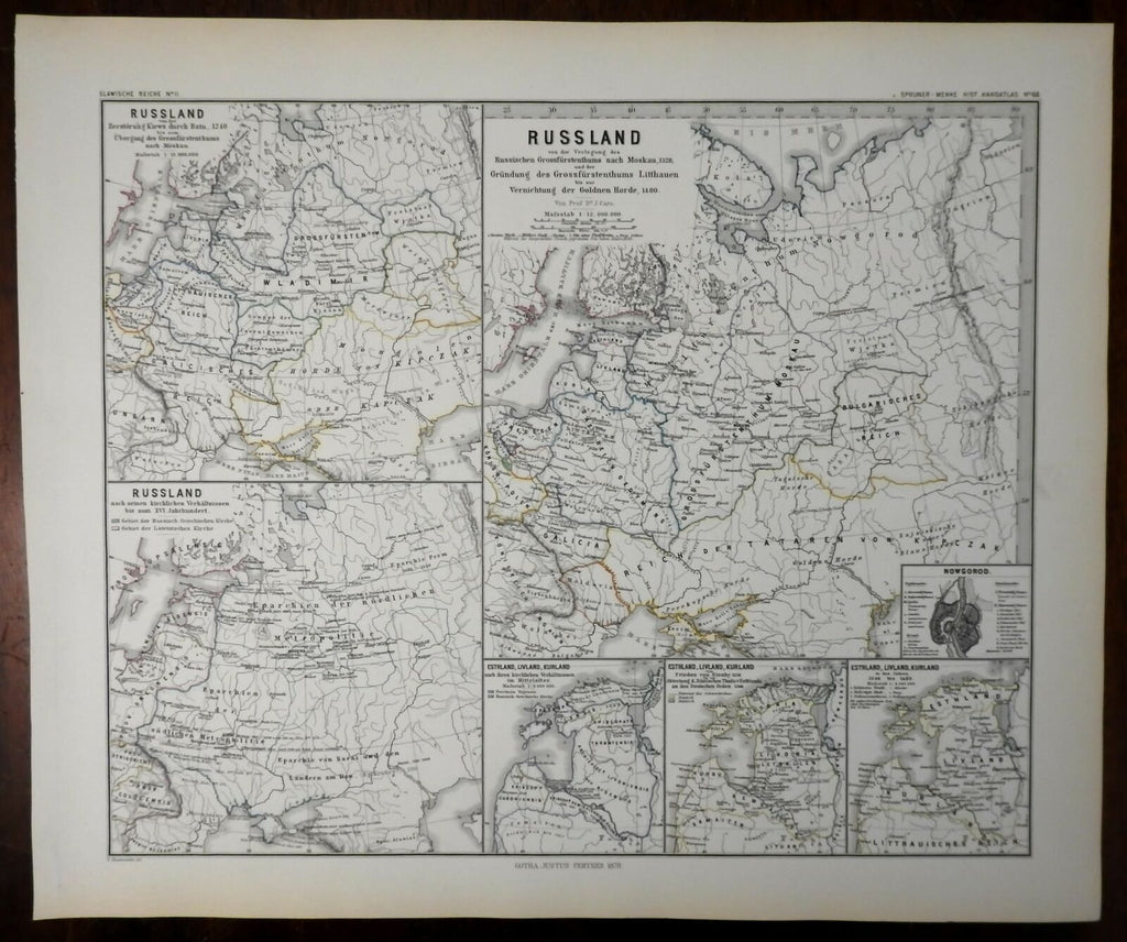 Russian Orthdoxy Muscovy Teutonic Order Church Lands Spruner 1877 historical map