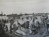 Winter Amusements in Holland Ice Skating Sleighs c. 1770's engraved print