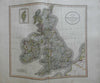 British Isles England Wales Scotland Ireland Orkney 1807 Cary folio map