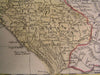 Central Italy Tuscany Papal States Italia 1748 antique Homann old hand color map
