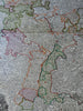Germany Rhineland Alsace Lorraine Burgundy Cologne c. 1722 Homann decorative map