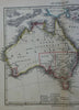Australia New Zealand New Caledonia Tasmania Solomon Isl. c 1850 Otto Petri map