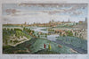 Dublin Ireland Prospect city view from Phoenix Park 1790 engraved w/ hand color