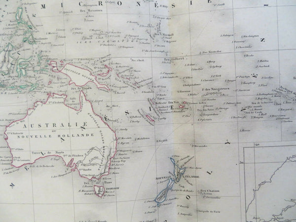 Oceania Australia New Zealand Polynesia Hawaii Indonesia c. 1840-45 map