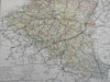 Low Countries Holland Belgium c. 1850's Brue large detailed map hand color