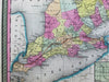 Upper Canada Great Lakes Niagara Falls Huron Erie Ontario 1850 antique color map