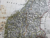 Scandinavia Sweden Norway Finland Denmark c.1860 scarce folio Flemming map