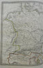 Ancient Germany Dacia Noricum Rhaetia Germanic Tribes 1842 Lapie large folio map