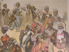 Prominent Politicians Black Face Parading 1888 antique color lithograph print