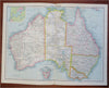 Australia Tasmania Perth Queensland NSW 1912 Bartholomew large detailed map