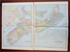 Nova Scotia Halifax Truro 1887-90 Cram scarce large detailed two sheet map