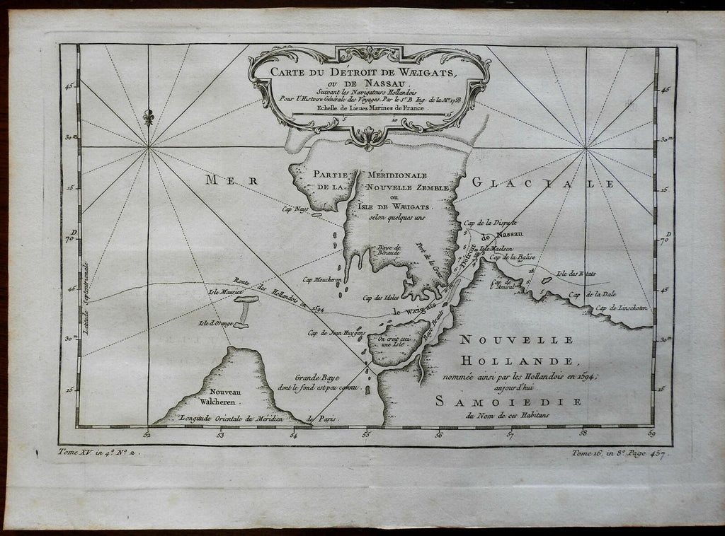 Russian Empire Novaya Zemyla Vaygach Island Samoyedic People 1760 Bellin map