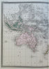 Oceania Australia New Zealand Polynesia Indonesia Hawaii c. 1870 Sarrazin map