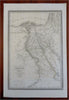 Upper & Lower Egypt Nubia Cairo Alexandria Thebes 1834 Vivien engraved map
