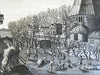 Winter Amusements in Holland Ice Skating Sleighs c. 1770's engraved print