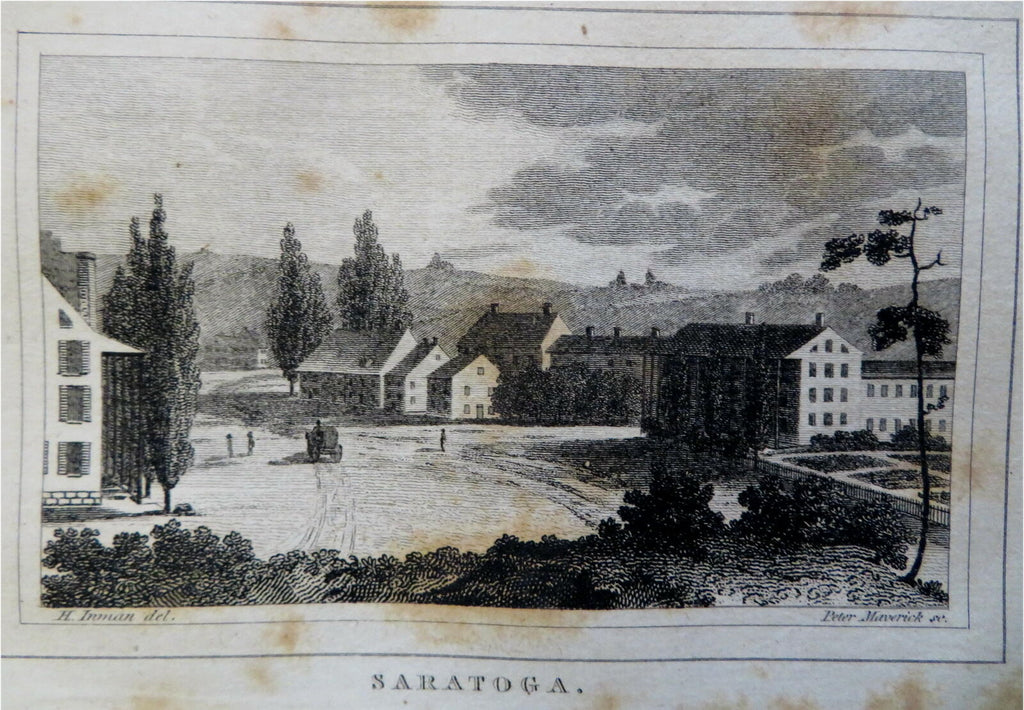 Saratoga New York Street Scene 1828 Maverick miniature city view print