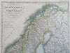 Scandinavia Sweden & Norway Baltic Sea Stockholm 1854 Stulpnagel detailed map