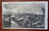 Richmond England Yorkshire City View 1753 engraved bird's eye print