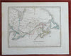 Eastern Canada Maritime Provinces Ontario Quebec Montreal 1830's Bradford map