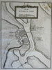 Azov Crimean Peninsula Don River city plan fortifications 1760 Bellin map