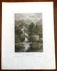 White Mountains Silver Cascade New Hampshire 1850 Meyer hand color fine print