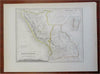 Peru & Boliva South America Andes Mountains La Paz Lima c. 1840 Dower map