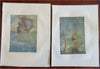 Edmund Dulac c. 1920's lot x 10 scarce color prints sailing ocean & water scenes