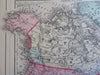 North American United States British Canada 1888 Bradley-Mitchell scarce map