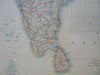 India British Raj Calcutta Delhi Agra 1890 scarce Scribner-Black 2 sheet map
