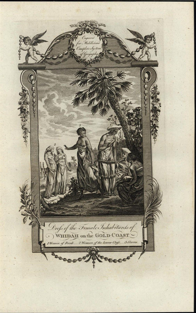 Female Natives West Africa Nobility Peasants Slaves 1778 old Gold-Coast print