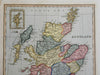 Scotland U.K. 1823 beautiful scarce Ellis map w/ lovely old hand color