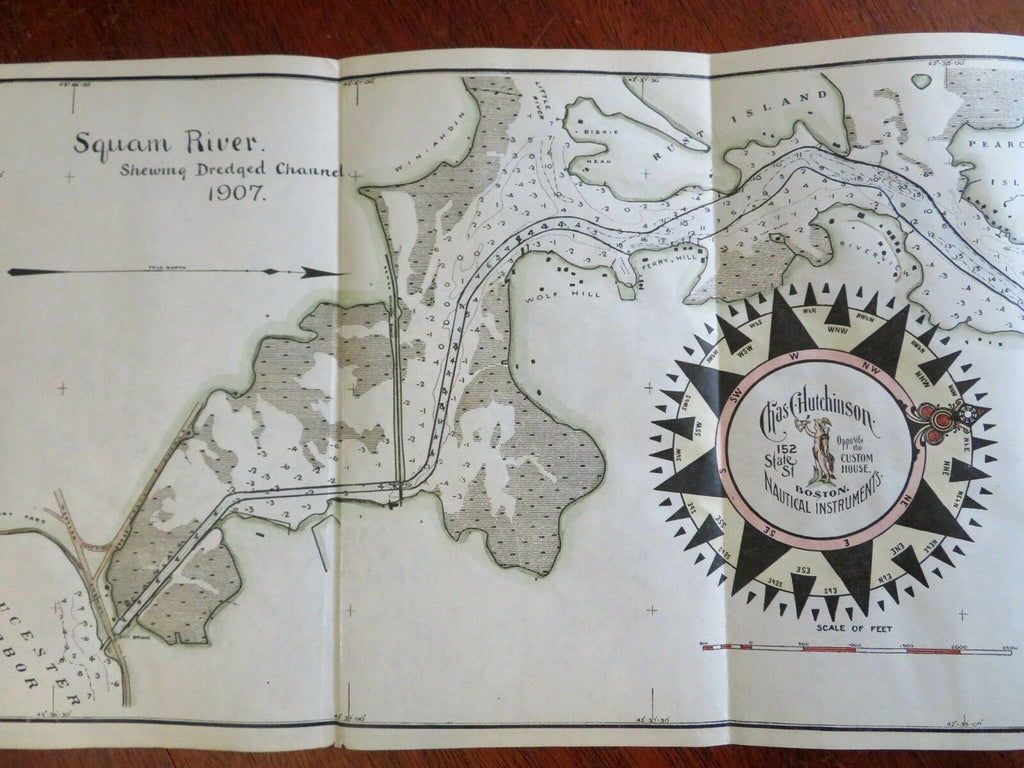 Squam River Essex County Massachusetts Ipswich Bay Annisquam c. 1910 coastal map