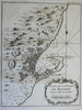 Messina Sicily detailed city plan military fortifications 1760 Bellin map