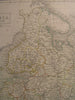 Russia in Europe Crimea Finland 1841 by Hall fine antique old hand color map