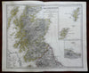 Great Britain United Kingdom 2 Sheets 1862 Stieler detailed large map