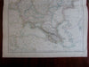 Russian Empire Europe 1864 lithographed map hand color