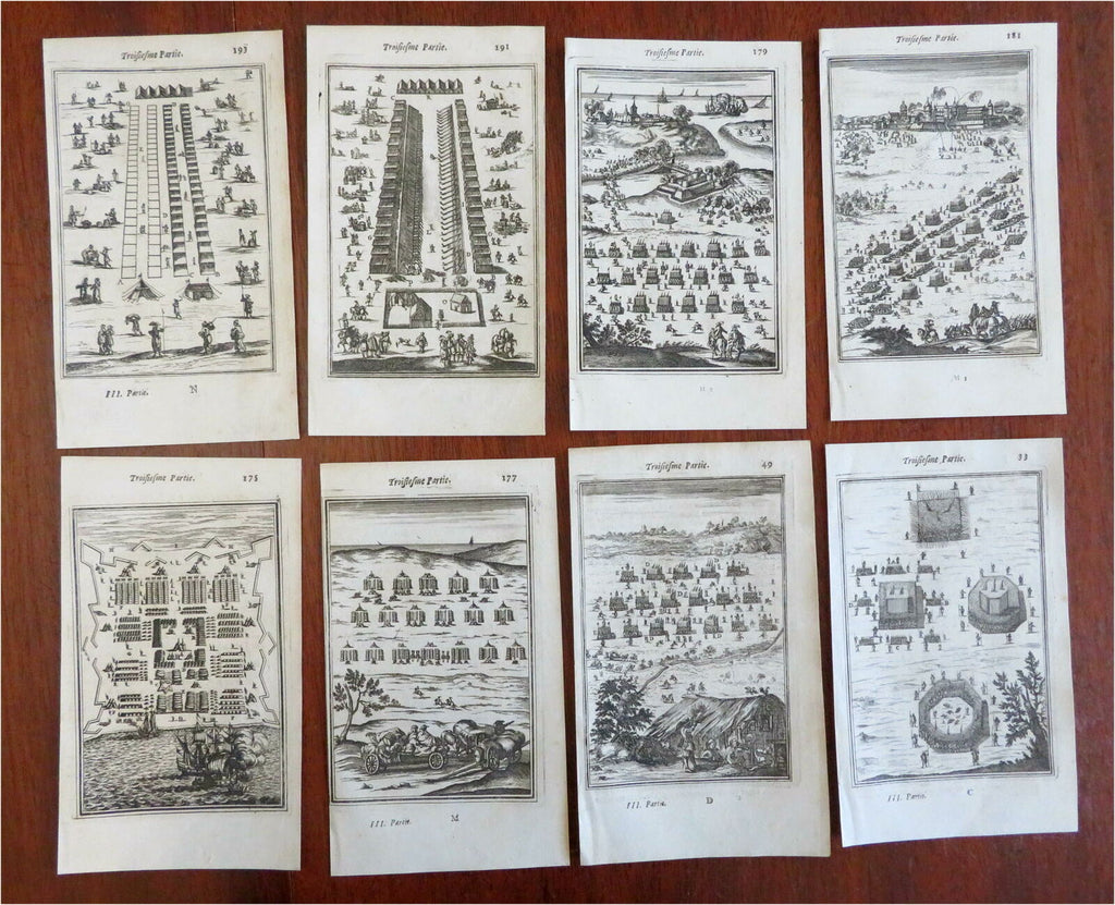 17th Century Military Encampments & Battles Pike Squares 1683 Mallet lot x 8