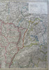 France Paris Nantes Marseilles Orleans Lyon 1855 Stulpnagel detailed 4 sheet map