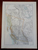 British Columbia Canada Alberta Athabasca 1890 scarce folio Scribner-Black map