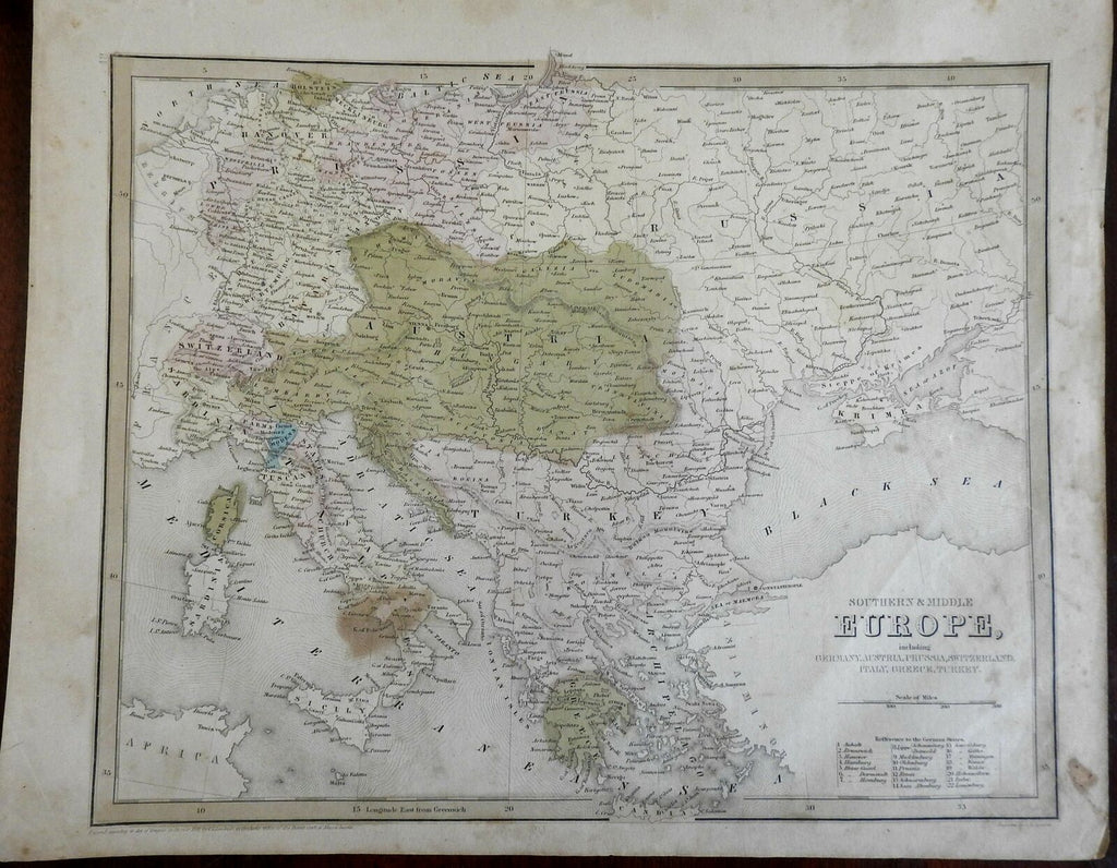 Austria-Hungary Ottoman Empire Kingdom of Prussia Switzerland 1841 Boynton map