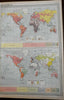 World Population Race & Ethnicity Religion Language c. 1920 large detailed map